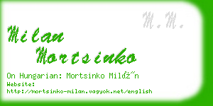 milan mortsinko business card